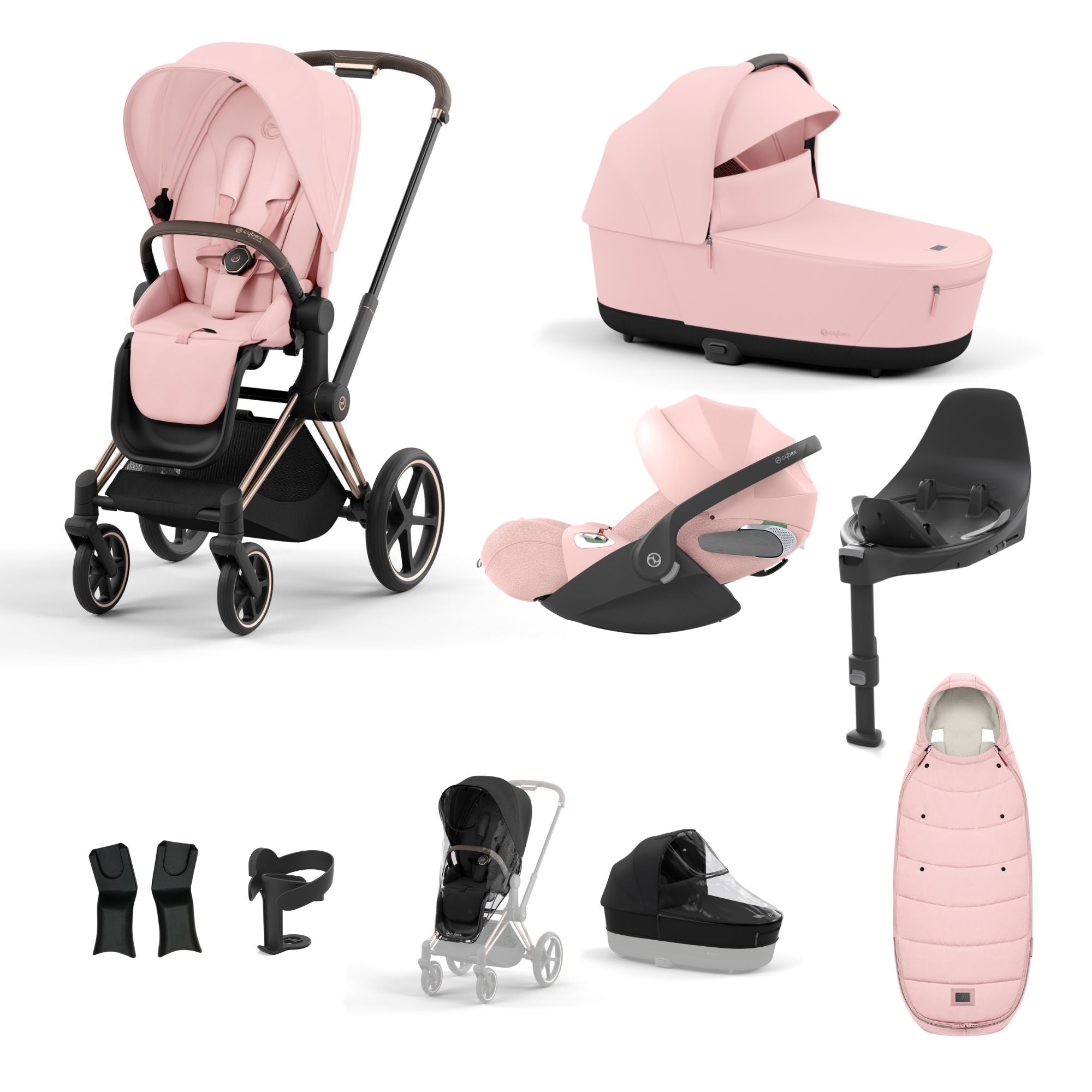 CYBEX Priam Cloud T 10 Piece Bundle Peach Pink