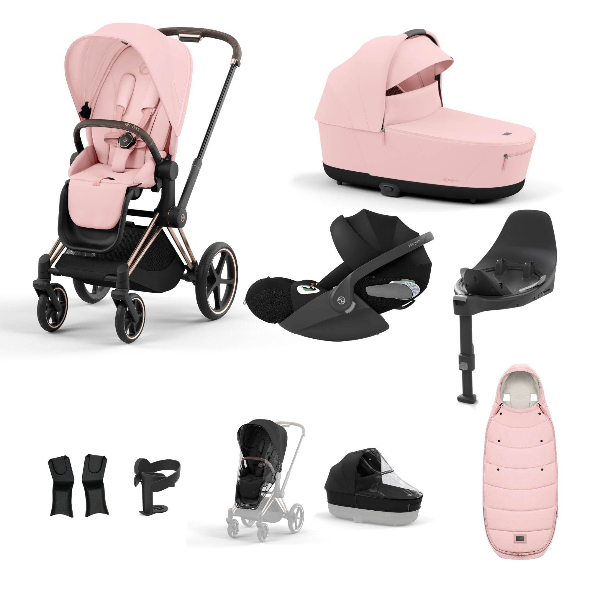 CYBEX Priam Cloud T 10 Piece Bundle Peach Pink