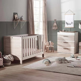 Silver Cross Cot Finchley Oak Cot  Bed + Dresser