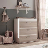 Silver Cross Cot Finchley Oak Cot  Bed + Dresser