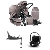 iCandy Peach 7 Porcini Pushchair and Carrycot Bundle -  with Cybex Cloud T Plus Rotating Baby Car Seat & T Base