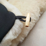 Baa Baby Original Sheepskin Footmuff | Black with Milk Lambskin