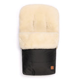 Baa Baby Original Sheepskin Footmuff | Black with Milk Lambskin