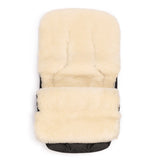 Baa Baby Original Sheepskin Footmuff | Black with Milk Lambskin