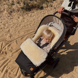 Baa Baby Original Sheepskin Footmuff | Black with Milk Lambskin
