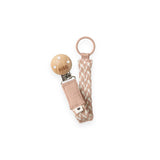 BIBS Pacifier Clip - Blush +Ivory - Knitted