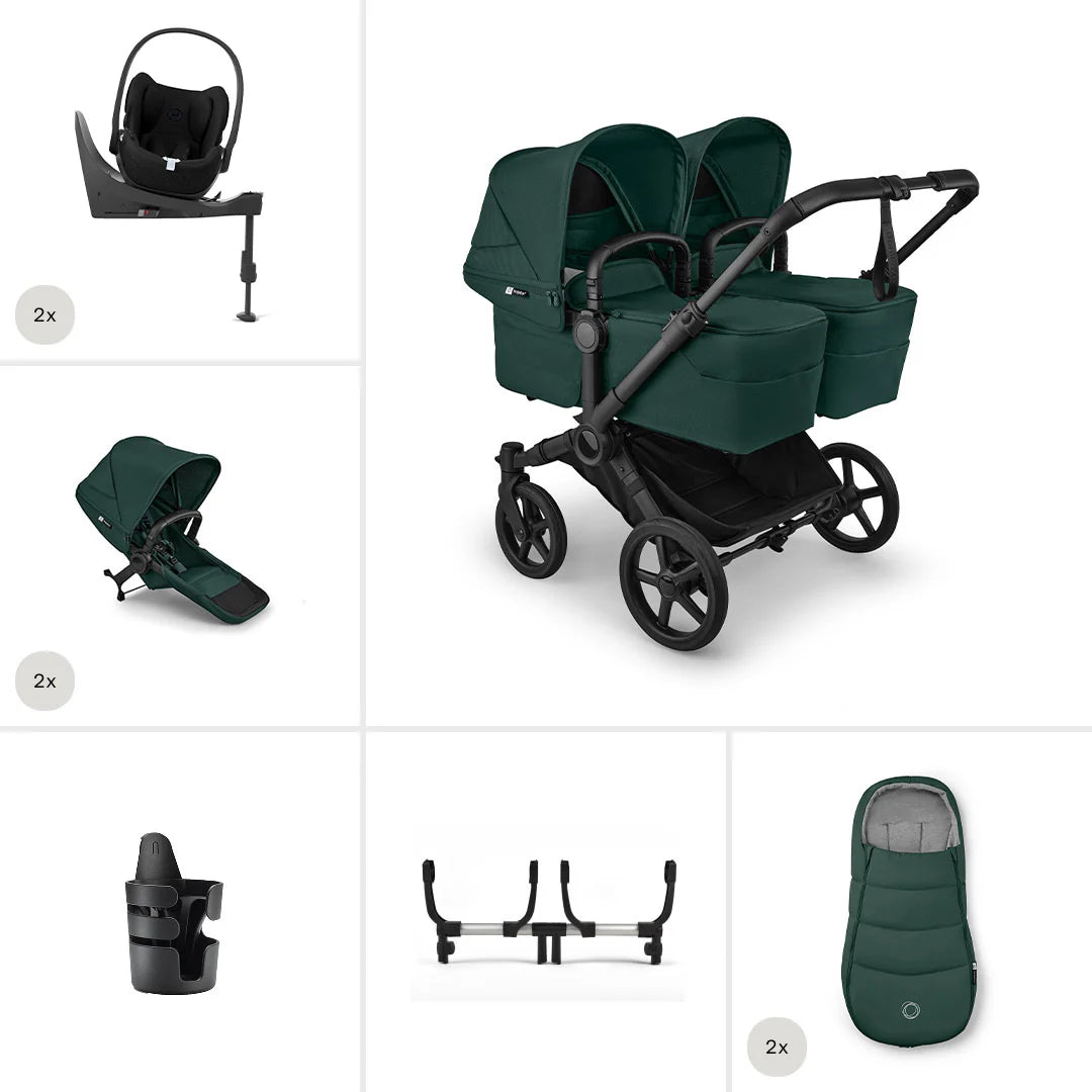 Bugaboo Donkey 6 Twin Pushchair Ultimate Bundle with Cybex Cloud T Plus and 360 Base