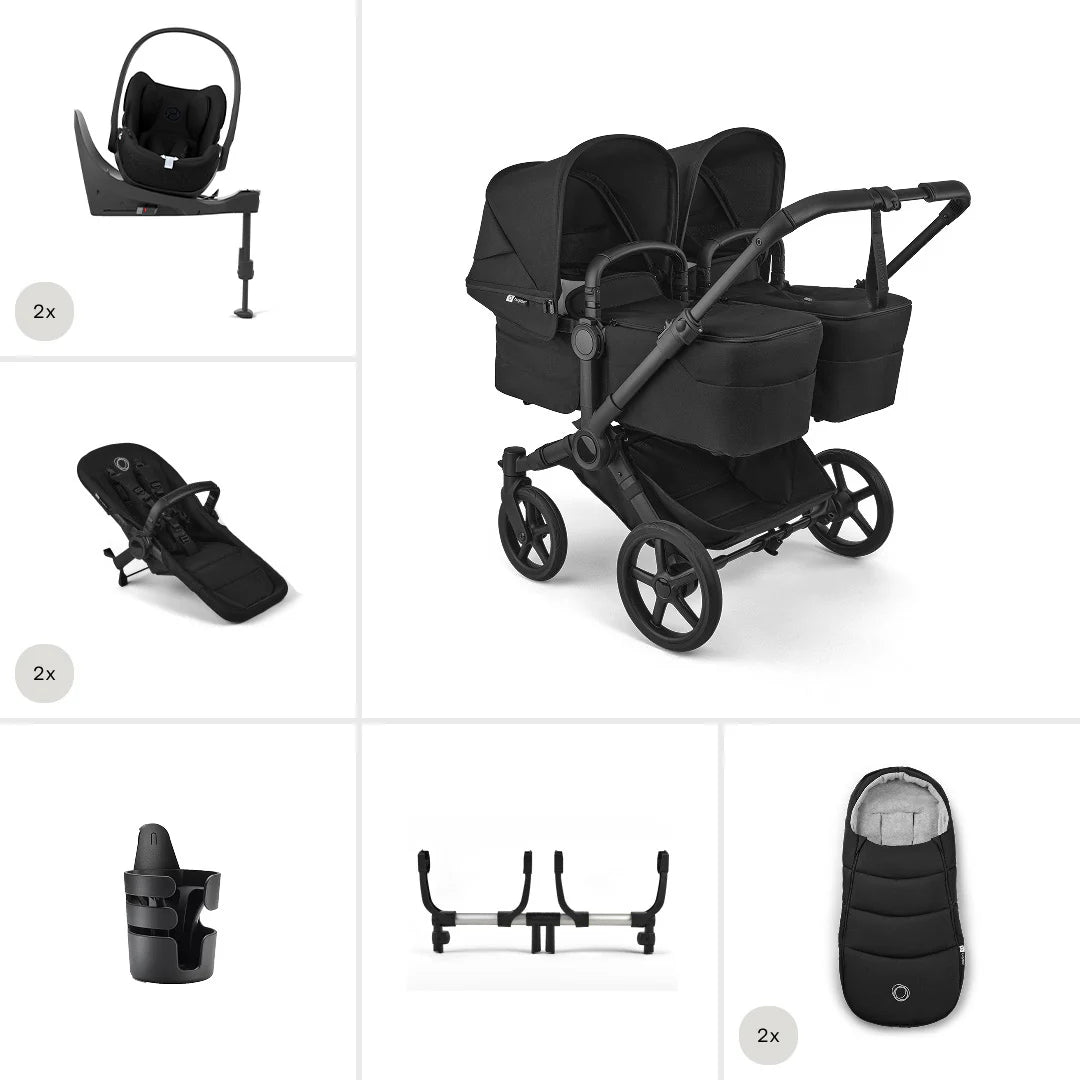 Bugaboo Donkey 6 Twin Pushchair Ultimate Bundle with Cybex Cloud T Plus and 360 Base
