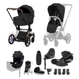 NEW CYBEX ePRIAM Ultimate Birth and Beyond Bundle Comfort Collection - Rose Gold Sepia Black