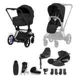 NEW CYBEX e-PRIAM Ultimate Accessory Bundle  - Comfort Collection - Matt Black Sepia Black