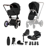 NEW CYBEX ePRIAM Ultimate Accessory Bundle Comfort Collection - Rose Gold Sepia Black