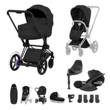 NEW CYBEX ePRIAM Ultimate Accessory Bundle - Style Collection - Matt Black Frame Sepia Black