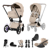 NEW CYBEX ePRIAM Ultimate Bundle - Style Collection - Rose Gold Cozy Beige