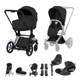 NEW CYBEX ePRIAM Ultimate Bundle - Style Collection - Matt Black Frame Sepia Black
