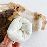 Cozy Crew Club - Bear Fleece Romper - Cream