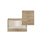 Silver Cross Geneva 2 Piece Nursery Set with Convertible Cot to Toddler Bed & Dresser