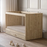 Silver Cross Geneva 3 Piece Nursery Set with Convertible Cot to Toddler Bed, Dresser & Wardrobe