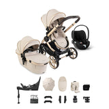 iCandy Peach 8 Complete Bundle with Cybex Cloud T PLUS i-Size Rotating Baby Car Seat - Biscotti