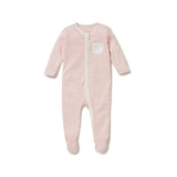 MORI Clever Zip Sleepsuit - Blush Stripe