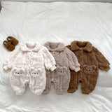 Cozy Crew Club - The Fur Bear Lining Fluffy Coat Romper