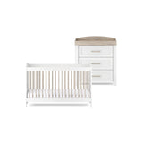 Silver Cross Valencia 2 Piece Nursery Set - Convertible Cot to Toddler Bed & Dresser