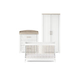 Silver Cross Valencia 3 Piece Nursery Set - Convertible Cot to Toddler Bed, Dresser & Wardrobe