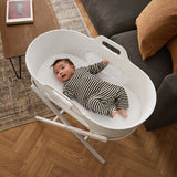 SnuzBaskit White Moses Basket & White Stand