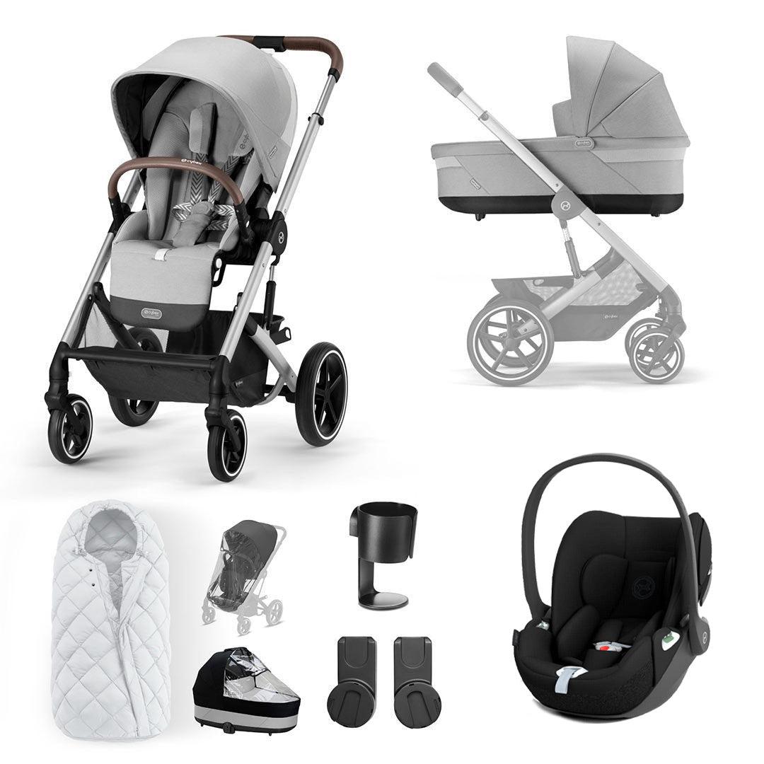 CYBEX Balios S Lux + Cloud T Luxury Bundle - Lava Grey-Travel Systems-No Base-SNOGGA Footmuff- Natural Baby Shower
