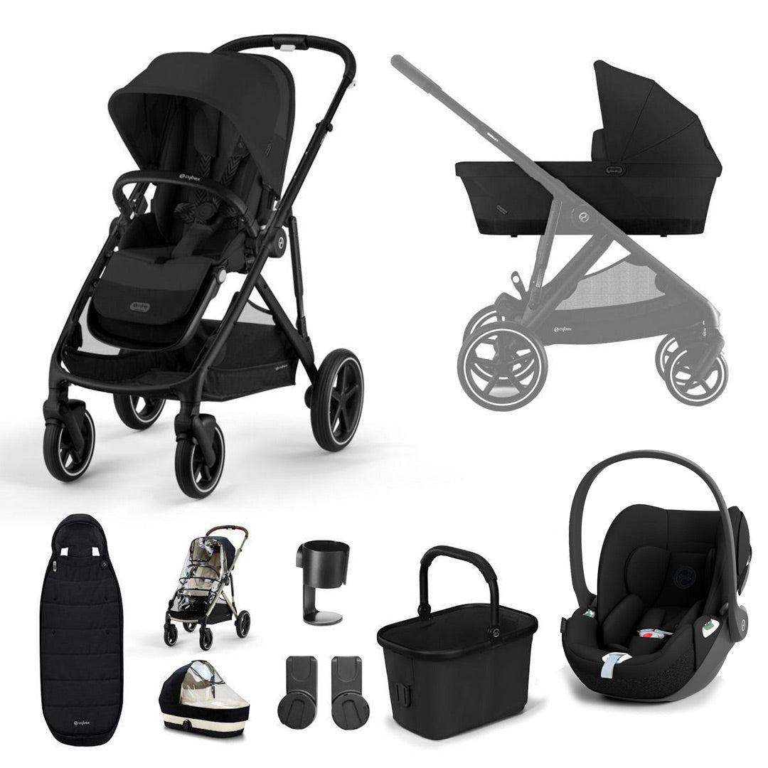 CYBEX Gazelle S + Cloud T Luxury Bundle - Moon Black-Travel Systems-No Base- Natural Baby Shower