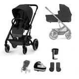 CYBEX Balios S Lux Essential Bundle - Moon Black-Stroller Bundles-Moon Black-No Footmuff- Natural Baby Shower