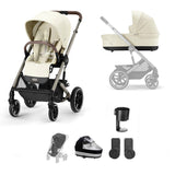 CYBEX Balios S Lux Essential Bundle - Seashell Beige-Stroller Bundles-Seashell Beige-No Footmuff- Natural Baby Shower