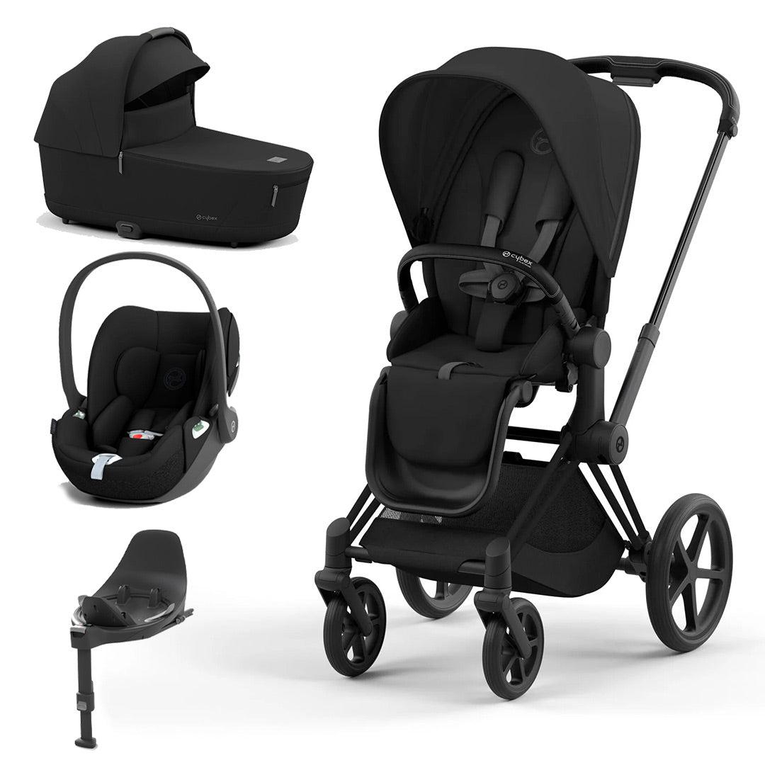 CYBEX Priam Cloud T Travel System - Sepia Black-Travel Systems-Matt Black-Lux-Cloud T + Base- Natural Baby Shower